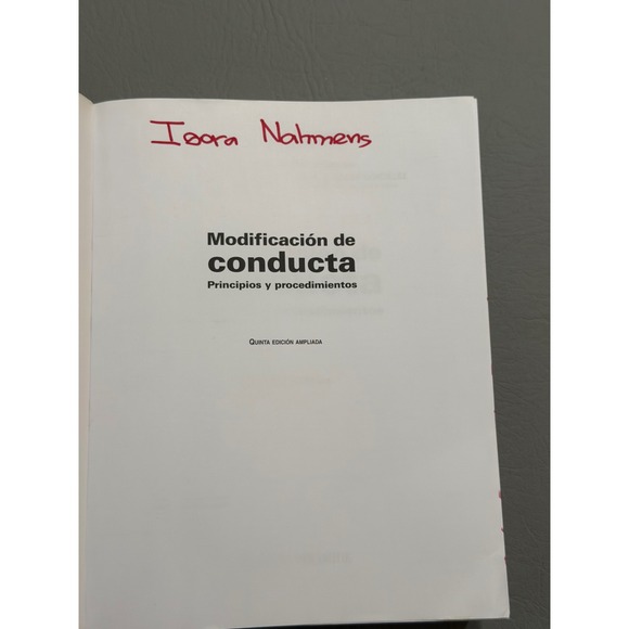 Modificacion de conducta Spanish Psychology Paper Back 5th Edition - Picture 4 of 16